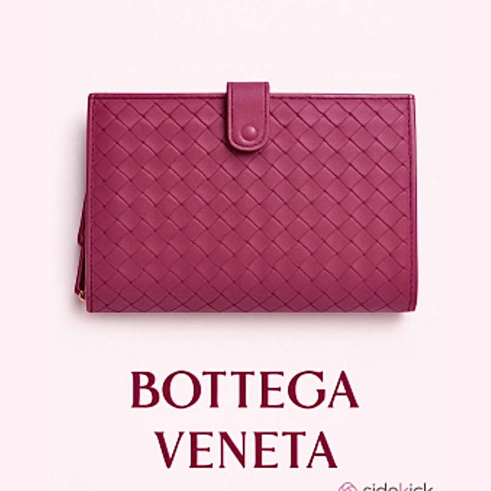 Bottega, Venetta, purpleish, cranberry wallet, good used condition